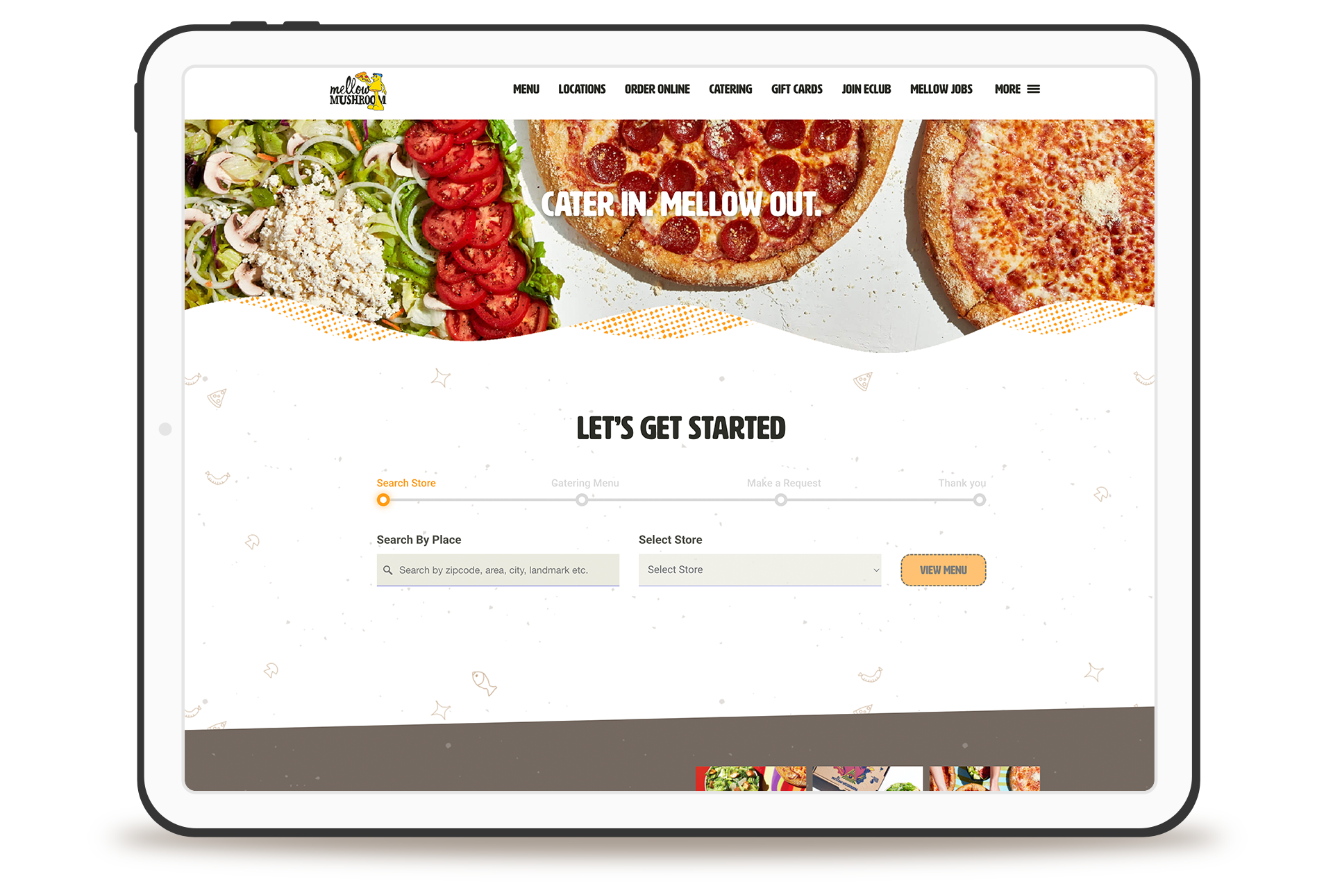 Mellow Mushroom restaurant website development and technology catering